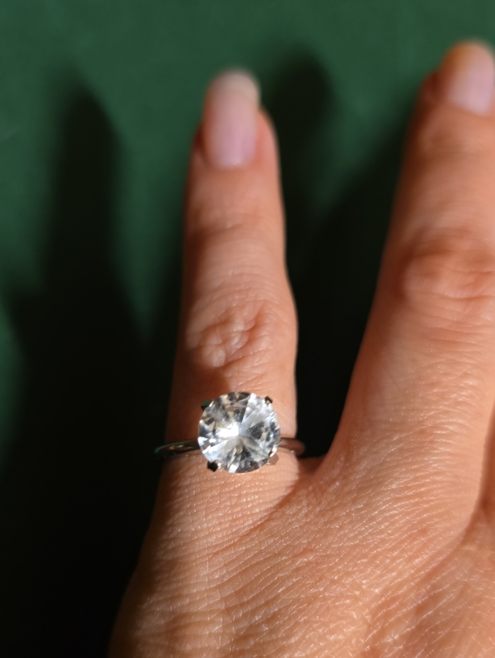 Vintage FORSTNER Solid Sterling Silver Solitaire Ring with Hallmark